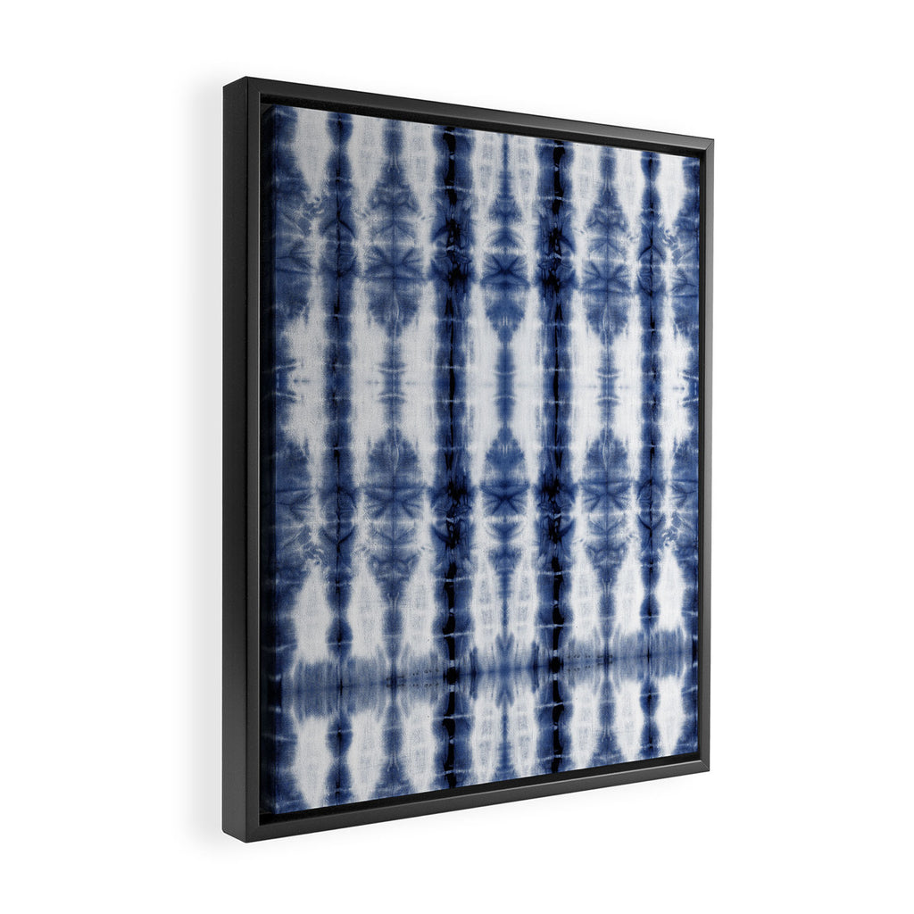 Tiki Shibori Blue Framed Canvas Print Gallery Image 2