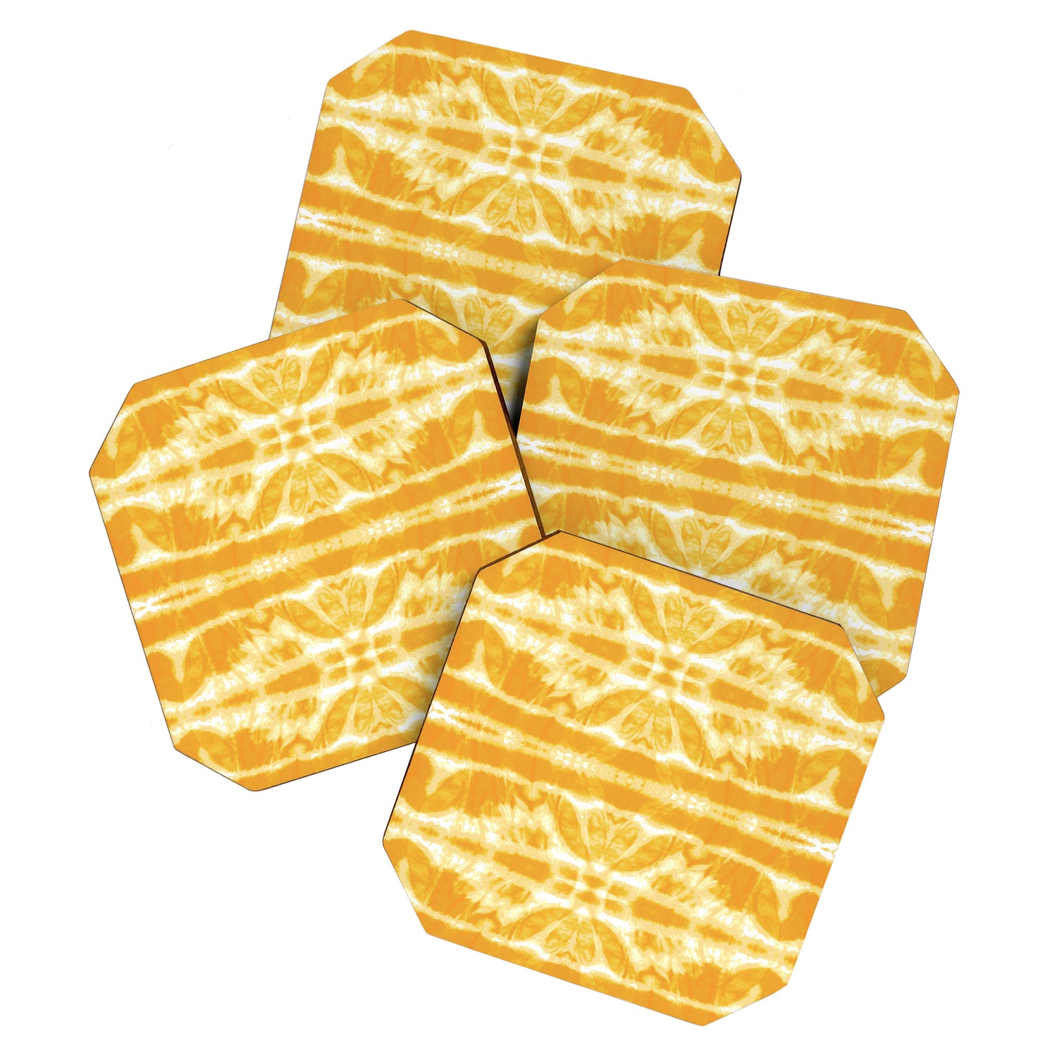 Yellow Tie Dye Twos Coaster Gallery Image 1