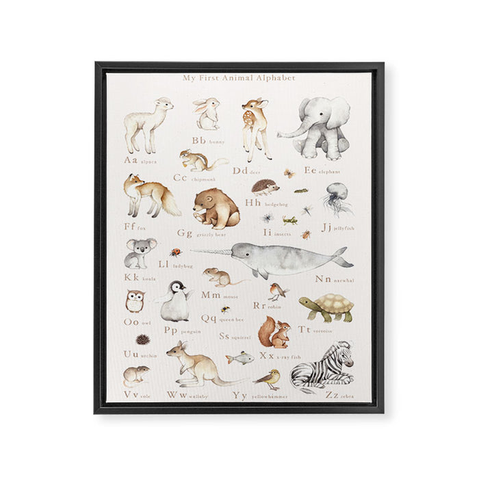 Animal Alphabet Framed Canvas Print Gallery Image 1