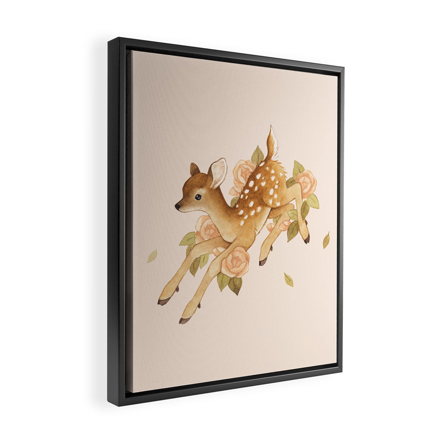 Hopping Fawn Framed Canvas Print Gallery Image 2