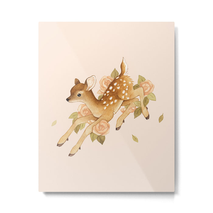 Hopping Fawn Metal Print Gallery Image 1