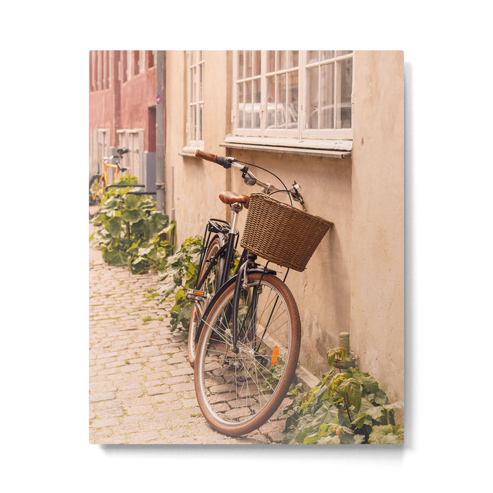 A bicycle in a Copenhagen street | Travel photography | Scandi Europe Scandinavia  Metal Print Gallery Image 1