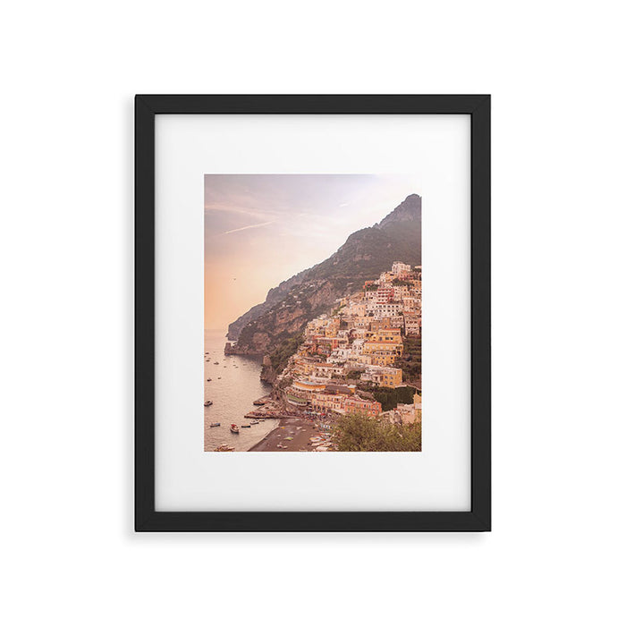 Positano at sunset | Amalfi Coast | Italy | Europe | Travel photography wall art Framed Art Print Gallery Image 1