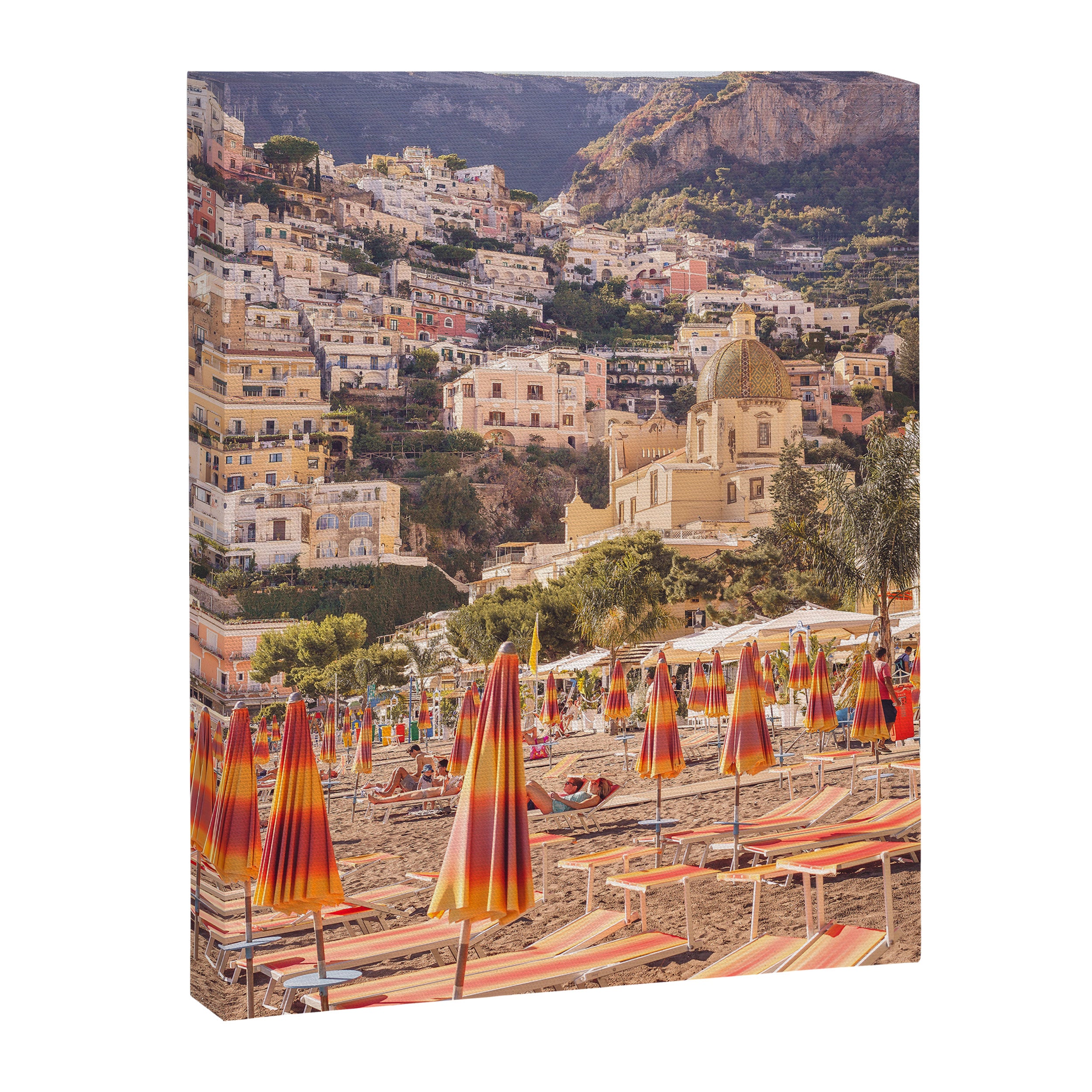 Positano from the beach | The buildings and the umbrellas | Amalfi | Italy | Travel photography Canvas Print Gallery Image 6
