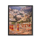 Positano from the beach | The buildings and the umbrellas | Amalfi | Italy | Travel photography Framed Canvas Print Gallery Image 6