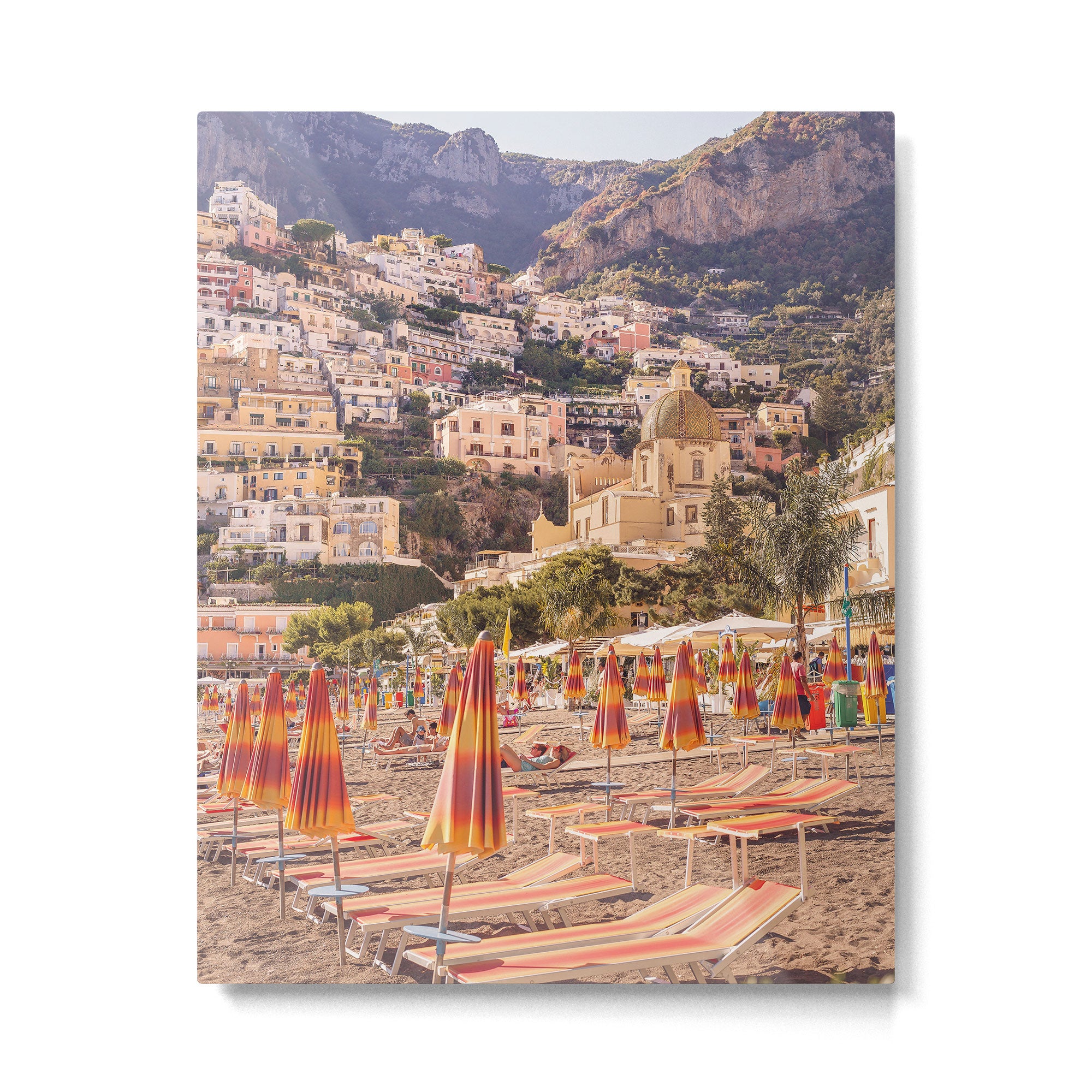 Positano from the beach | The buildings and the umbrellas | Amalfi | Italy | Travel photography Metal Print Gallery Image 4