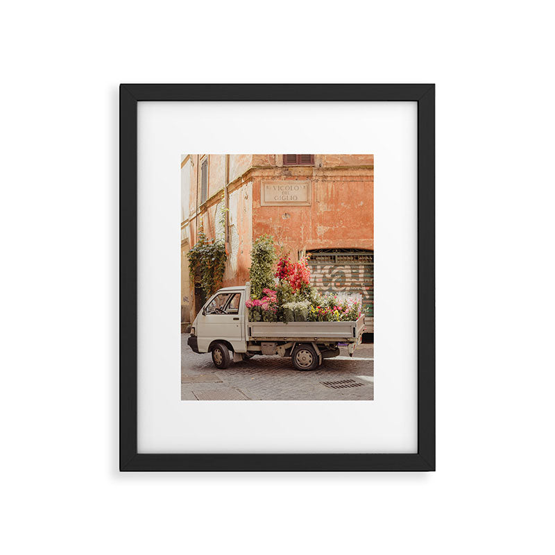 Rome cute van with lots of flowers | Roma street | Travel photography Framed Art Print Gallery Image 5