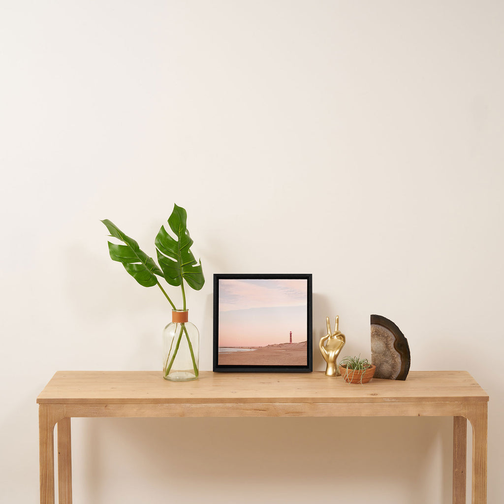 The beach and the lighthouse Framed Canvas Print Gallery Image 3