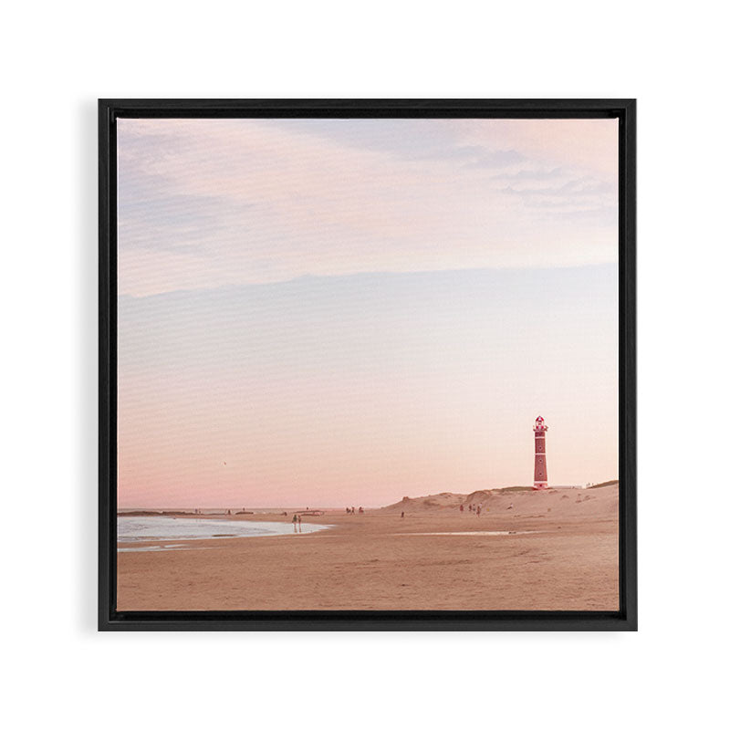 The beach and the lighthouse Framed Canvas Print Gallery Image 3