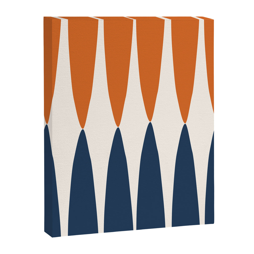 Abstract Shapes 106 Pattern in vintage Orange and Navy Blue  Canvas Print Gallery Image 8