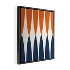 Abstract Shapes 106 Pattern in vintage Orange and Navy Blue  Framed Canvas Print Gallery Image 2