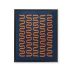 Abstract Shapes 268 in Navy Blue and Orange (Snake Pattern Abstraction) Framed Canvas Print Gallery Image 8