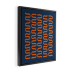 Abstract Shapes 268 in Navy Blue and Orange (Snake Pattern Abstraction) Framed Canvas Print Gallery Image 2