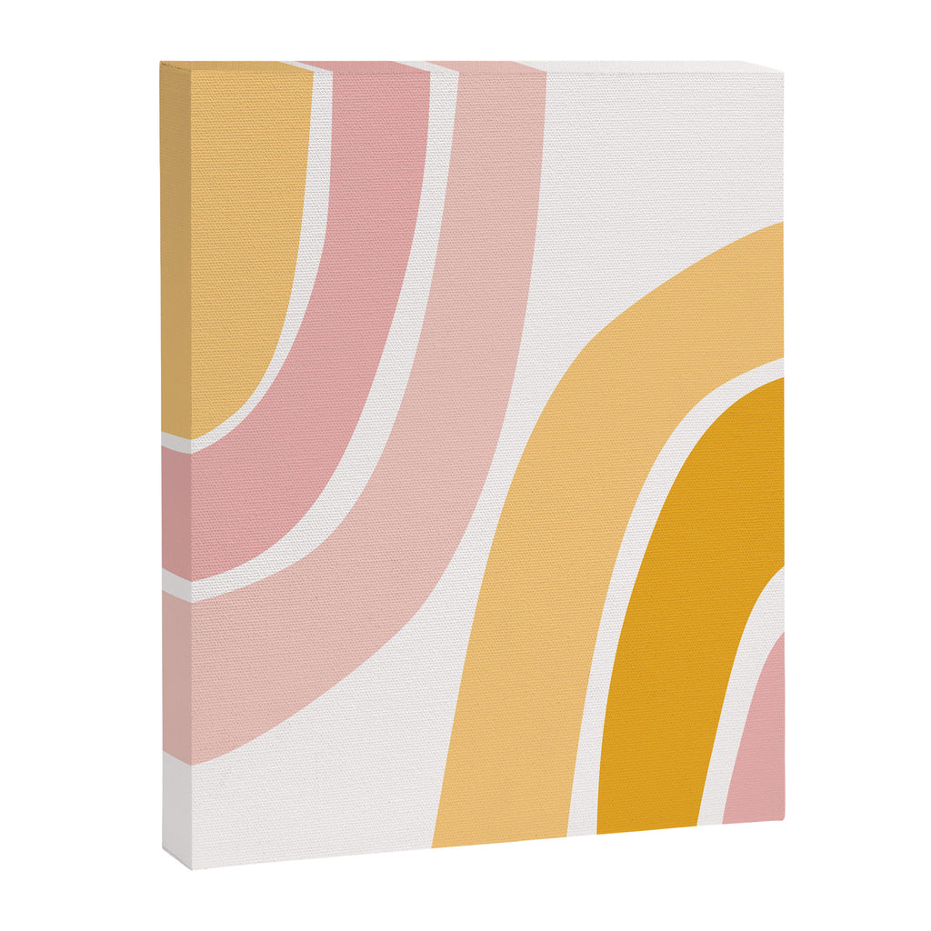 Abstract Shapes 37 in Mustard Yellow and Pale Pink Canvas Print Gallery Image 8