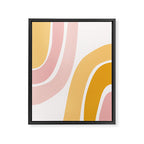 Abstract Shapes 37 in Mustard Yellow and Pale Pink Framed Canvas Print Gallery Image 8
