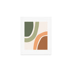 Abstract Shapes 55 in Sage Green and Terracotta (Rainbow Abstraction) Art Print Gallery Image 1