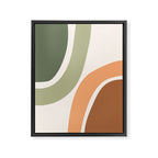 Abstract Shapes 55 in Sage Green and Terracotta (Rainbow Abstraction) Framed Canvas Print Gallery Image 8