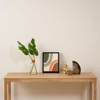 Abstract Shapes 55.2 in Sage Green and Terracotta (Rainbow Abstraction) Framed Canvas Print Gallery Image 4