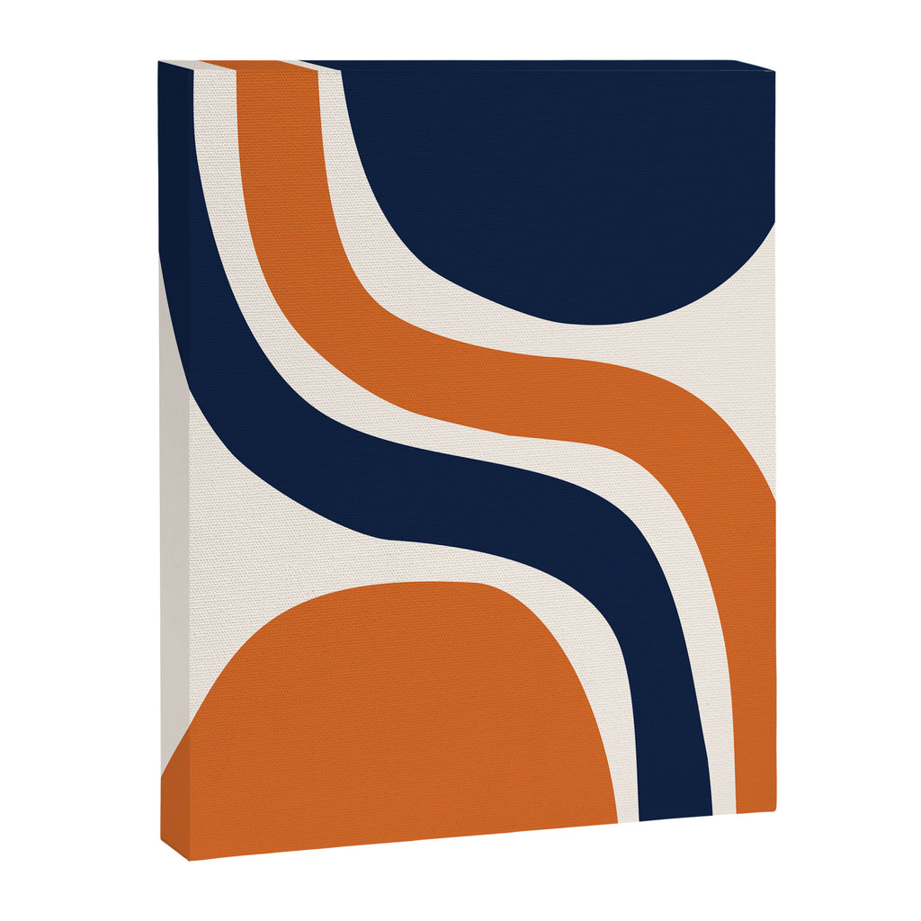 Abstract Shapes 66 in Vintage Orange and Navy Blue Canvas Print Gallery Image 8
