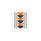 Abstract Shapes 76 in Orange and Navy Blue (Moon Phase Geometric Abstraction) Art Print Gallery Image 1