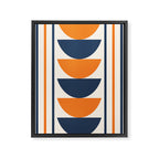 Abstract Shapes 76 in Orange and Navy Blue (Moon Phase Geometric Abstraction) Framed Canvas Print Gallery Image 8