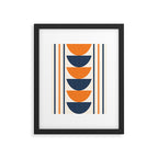 Abstract Shapes 76 in Orange and Navy Blue (Moon Phase Geometric Abstraction) Framed Art Print Gallery Image 6