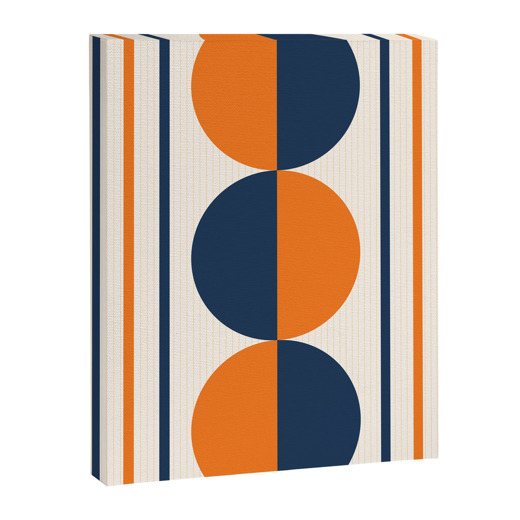 Abstract Shapes 78 in Orange and Navy Blue Canvas Print Gallery Image 8