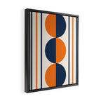 Abstract Shapes 78 in Orange and Navy Blue Framed Canvas Print Gallery Image 2