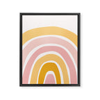 Abstract Shapes 94 in Mustard Yellow and Pale Pink (Rainbow Abstraction) Framed Canvas Print Gallery Image 8