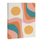 Abstract Wavy Rainbow and Sun Pattern in retro theme Canvas Print Gallery Image 8