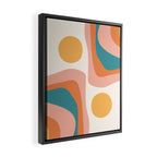 Abstract Wavy Rainbow and Sun Pattern in retro theme Framed Canvas Print Gallery Image 2