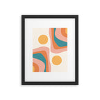 Abstract Wavy Rainbow and Sun Pattern in retro theme Framed Art Print Gallery Image 4