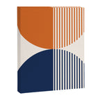 Abstraction Shapes 116 in Navy Blue Orange (Moon Phase Abstract)  Canvas Print Gallery Image 8