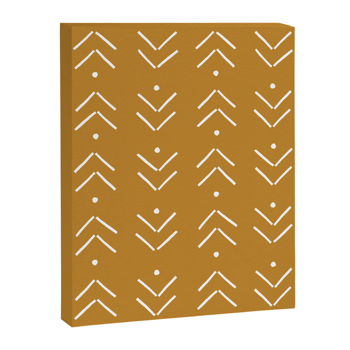 Arrow Lines Pattern Design 10 in mustard yellow Canvas Print Gallery Image 1
