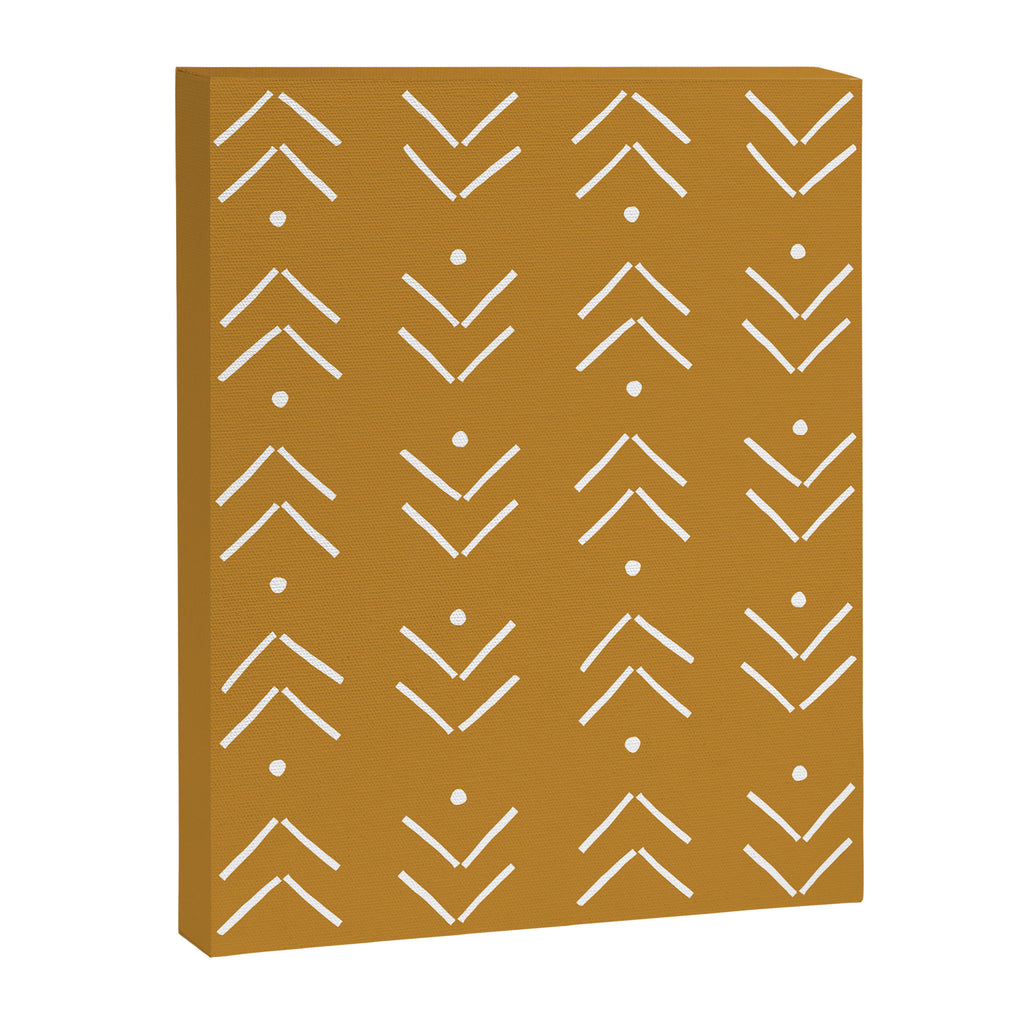 Arrow Lines Pattern Design 10 in mustard yellow Canvas Print Gallery Image 8