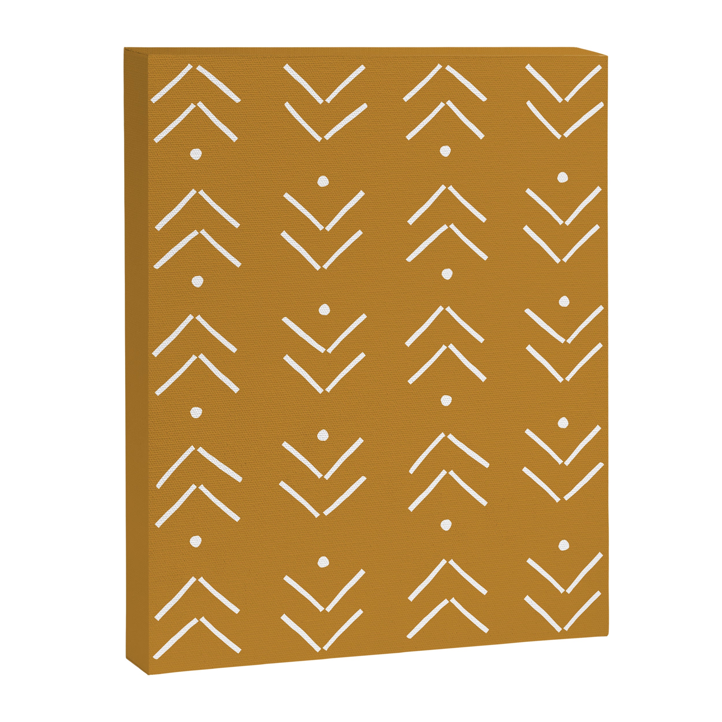 Arrow Lines Pattern Design 10 in mustard yellow Canvas Print Gallery Image 8