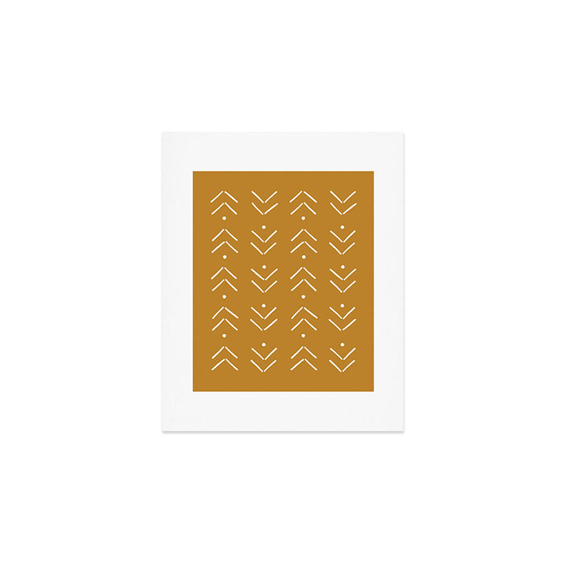 Arrow Lines Pattern Design 10 in mustard yellow Art Print Gallery Image 1