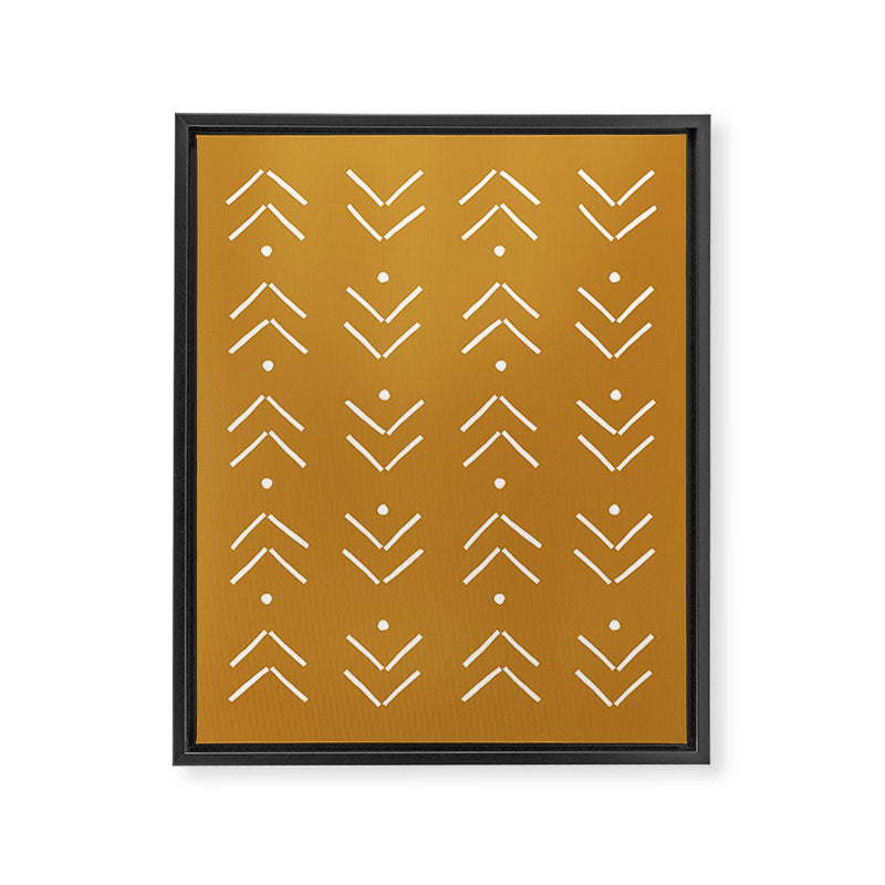 Arrow Lines Pattern Design 10 in mustard yellow Framed Canvas Print Gallery Image 8