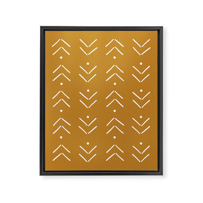 Arrow Lines Pattern Design 10 in mustard yellow Framed Canvas Print Gallery Image 1
