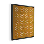 Arrow Lines Pattern Design 10 in mustard yellow Framed Canvas Print Gallery Image 2