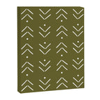 Arrow Lines Pattern Design 7 in olive green Canvas Print Gallery Image 8