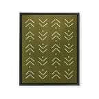 Arrow Lines Pattern Design 7 in olive green Framed Canvas Print Gallery Image 8