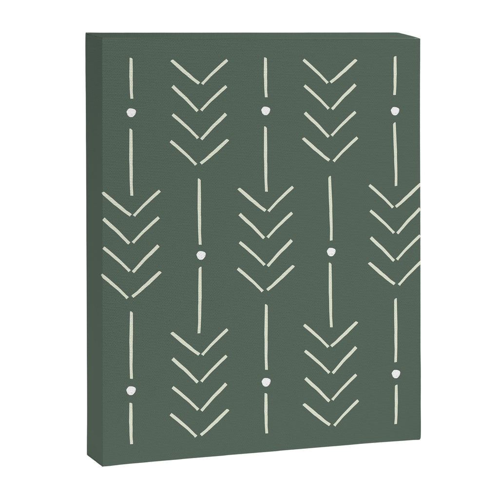 Arrow Lines Pattern in Forest Sage Green 2 Canvas Print Gallery Image 8