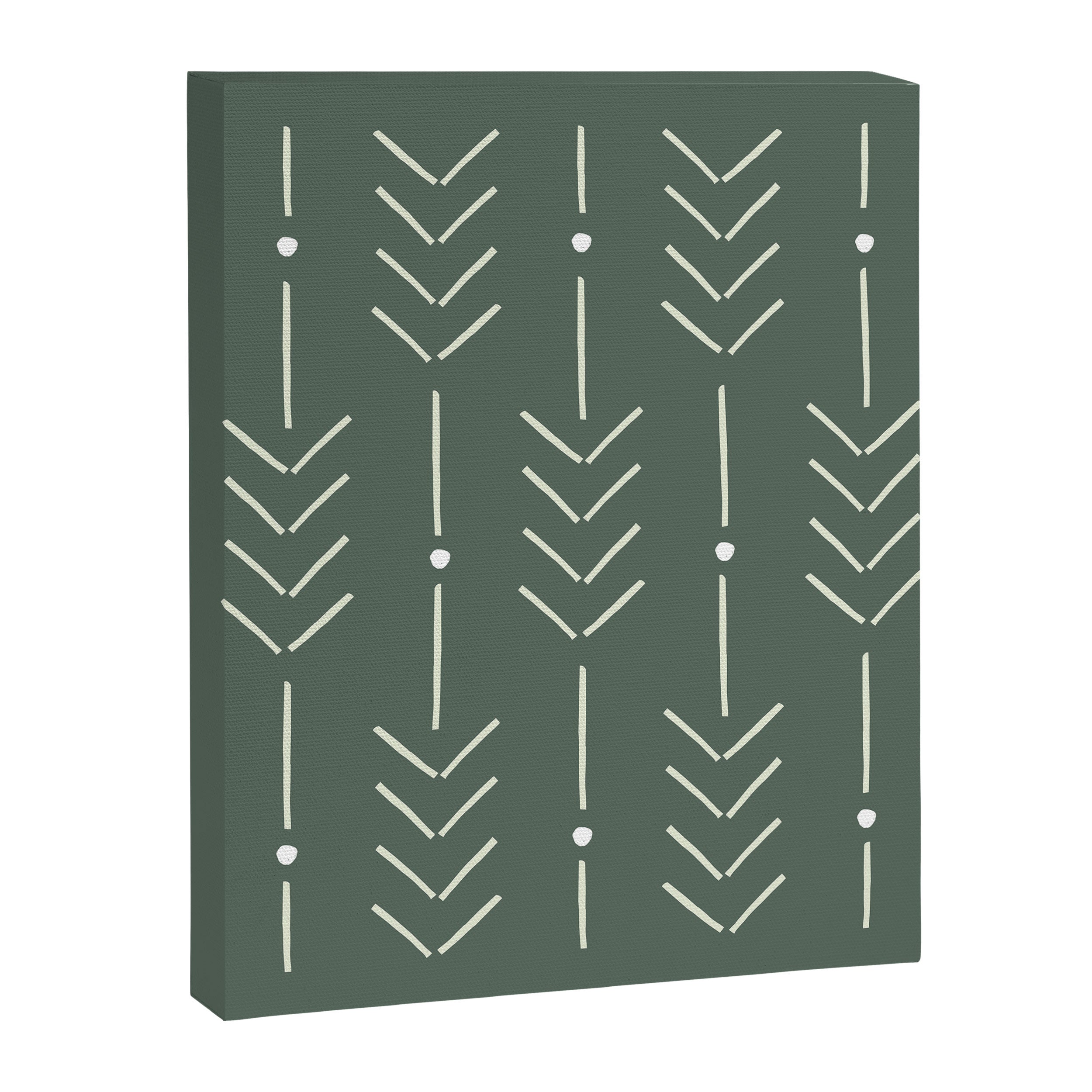 Arrow Lines Pattern in Forest Sage Green 2 Canvas Print Gallery Image 8