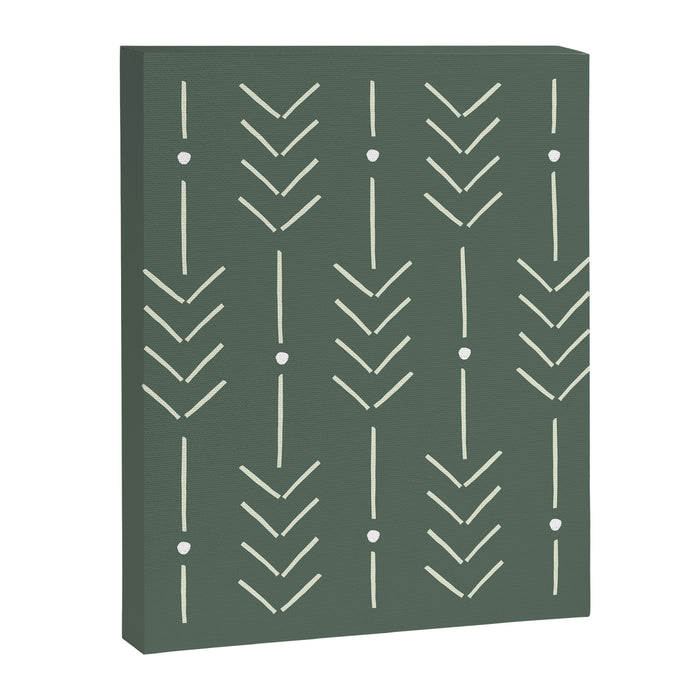 Arrow Lines Pattern in Forest Sage Green 2 Canvas Print Gallery Image 1