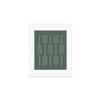 Arrow Lines Pattern in Forest Sage Green 2 Art Print Gallery Image 1