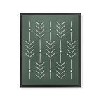 Arrow Lines Pattern in Forest Sage Green 2 Framed Canvas Print Gallery Image 8