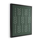 Arrow Lines Pattern in Forest Sage Green 2 Framed Canvas Print Gallery Image 2