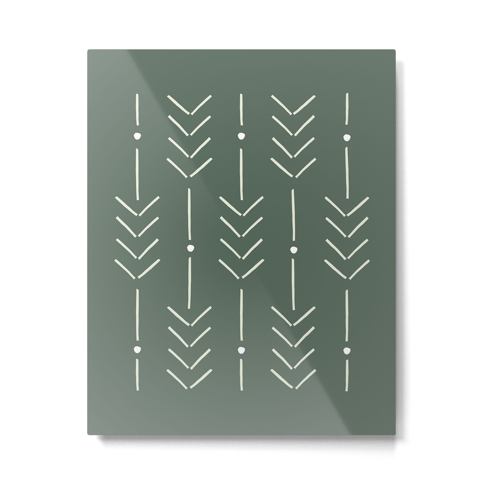 Arrow Lines Pattern in Forest Sage Green 2 Metal Print Gallery Image 6