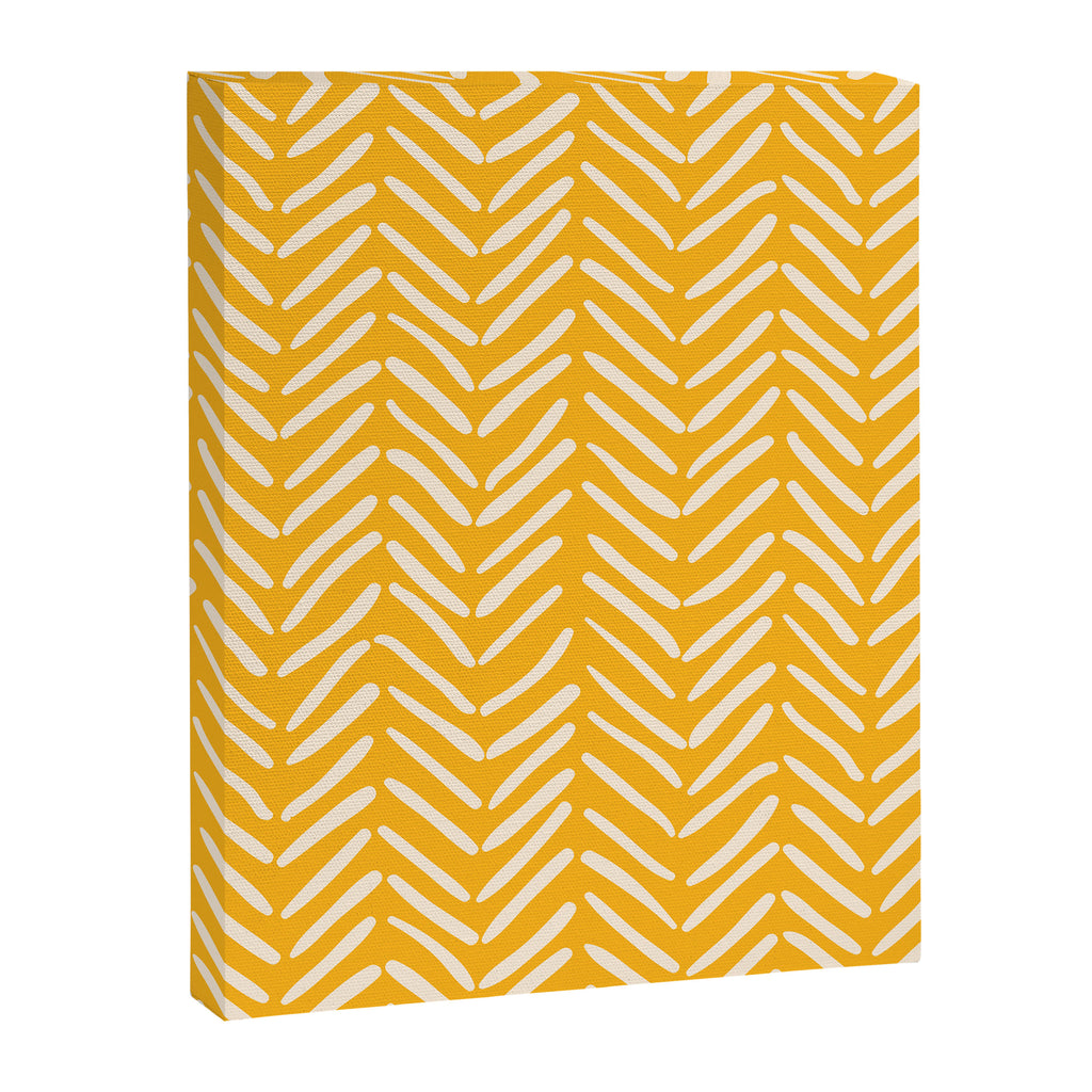 Arrow Lines Pattern in Mustard Yellow shades 1 Canvas Print Gallery Image 8